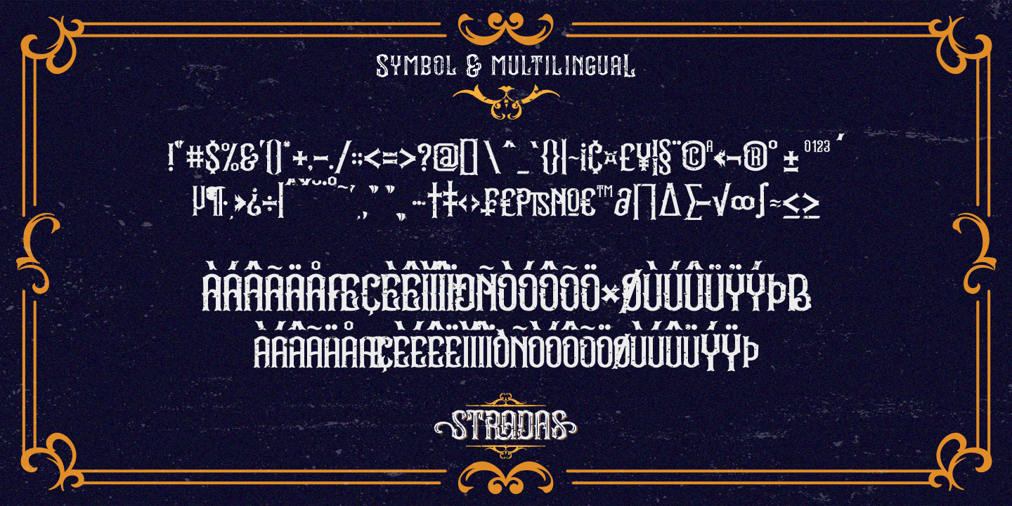 Ejemplo de fuente Stradas Outline